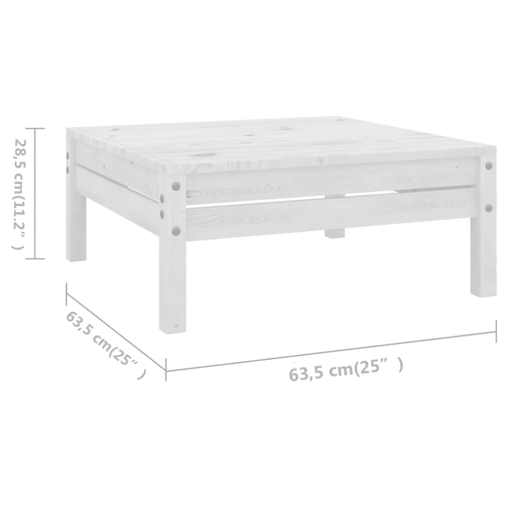7-tlg. Garten-Lounge-Set Massivholz Kiefer Weiss